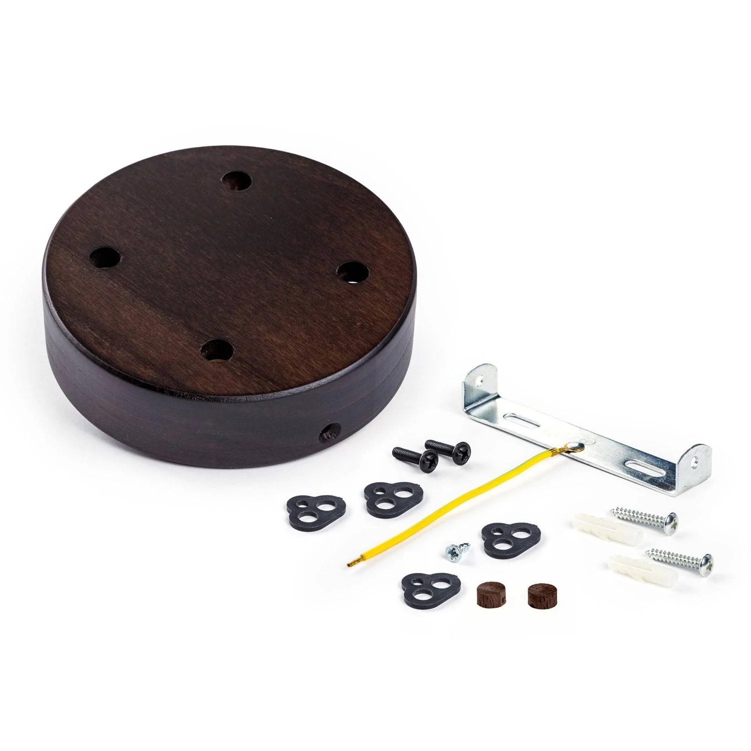 Kit rosetón cilíndrico de madera con 4 agujerosi