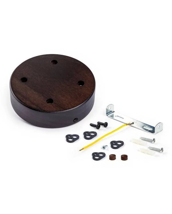 Kit rosetón cilíndrico de madera con 4 agujerosi