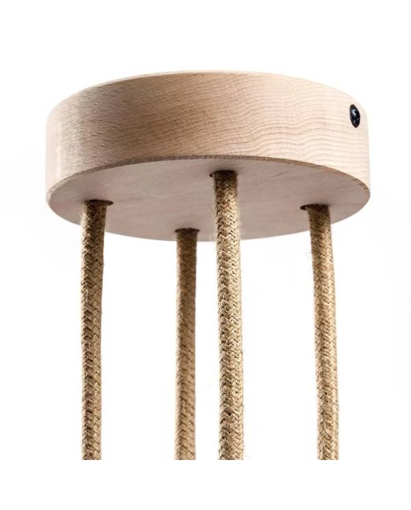 Kit rosetón cilíndrico de madera con 4 agujerosi