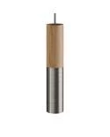 Tub-E14, tubo en madera y metal para foco con portalámparas de doble rosca E14