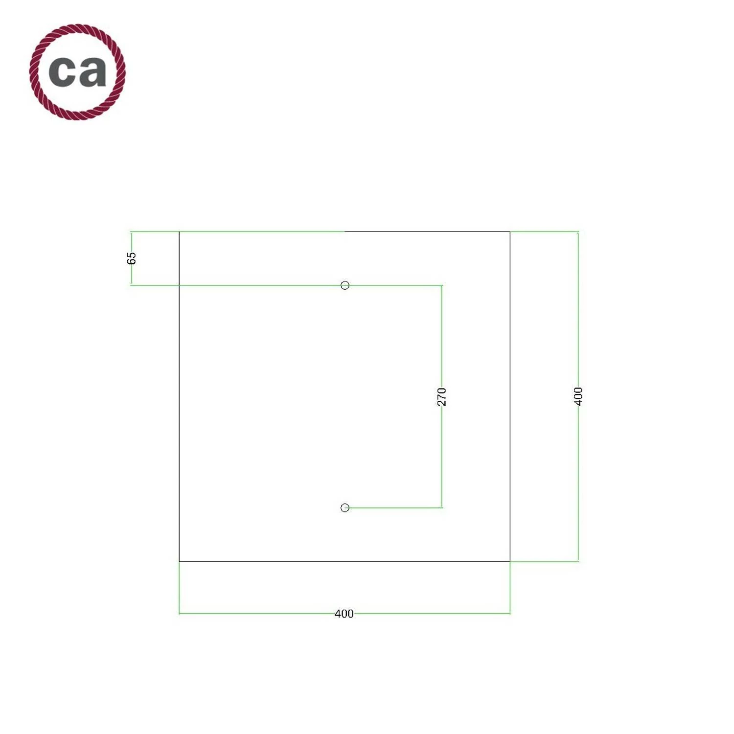 Rosetón XXL Rose-One cuadrado, 400 mm con 2 agujeros y 4 agujeros laterales - PROMO