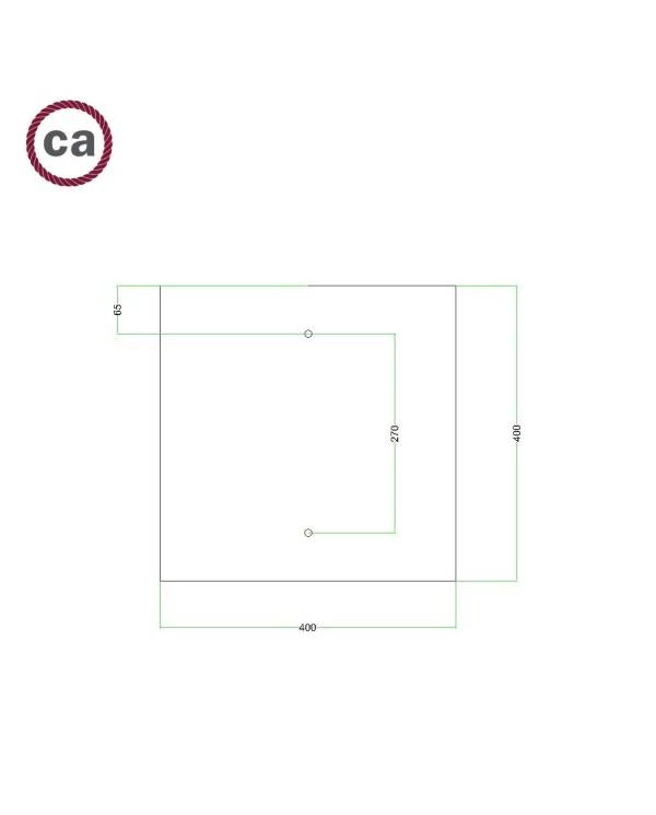 Rosetón XXL Rose-One cuadrado, 400 mm con 2 agujeros y 4 agujeros laterales - PROMO