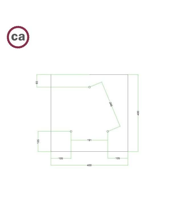 Rosetón XXL Rose-One cuadrado, 400 mm con 3 agujeros y 4 agujeros laterales - PROMO