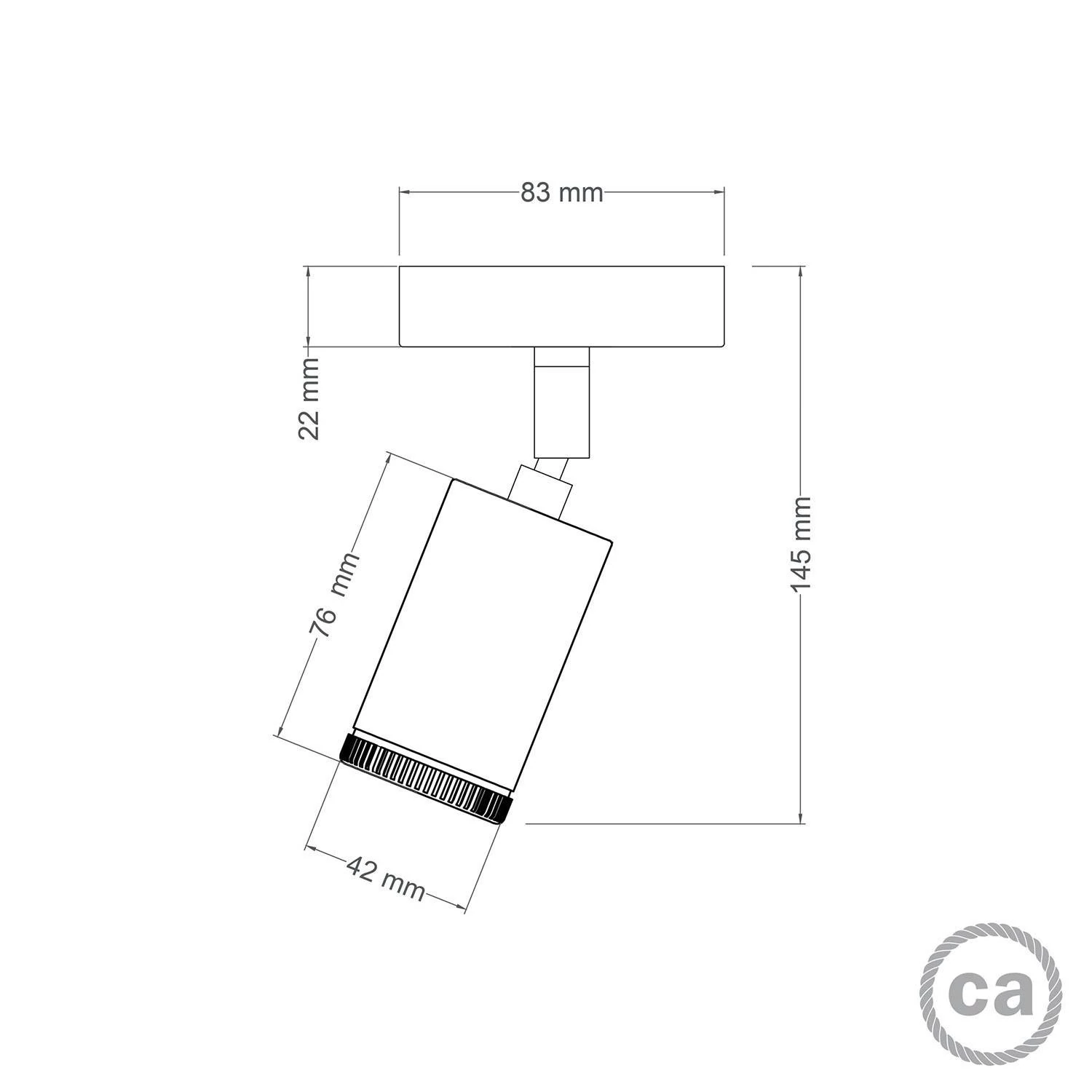 Mini SPOTLIGHT GU1d0 foco de pared o techo ajustable