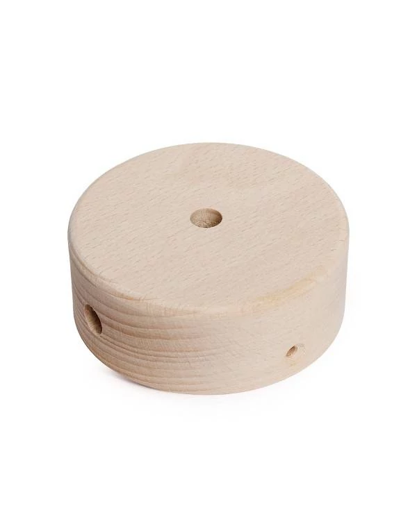 kit mini rosetón de madera con 1 agujero central y 2 laterales