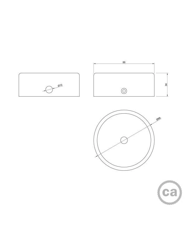 kit mini rosetón de madera con 1 agujero central y 2 laterales