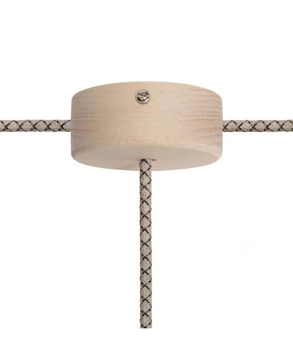 kit mini rosetón de madera con 1 agujero central y 2 laterales
