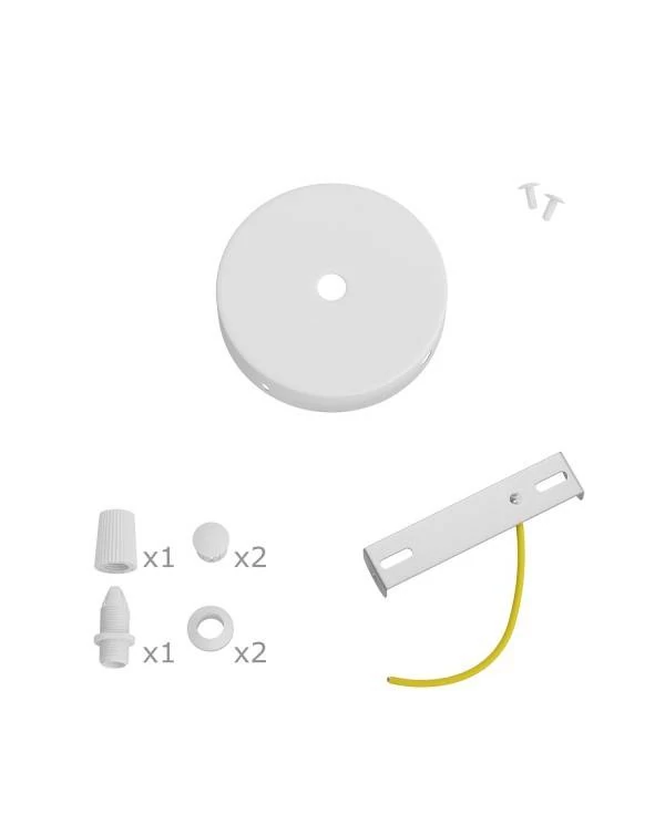 Kit mini rosetón de metal con 1 agujero central y 2 laterales