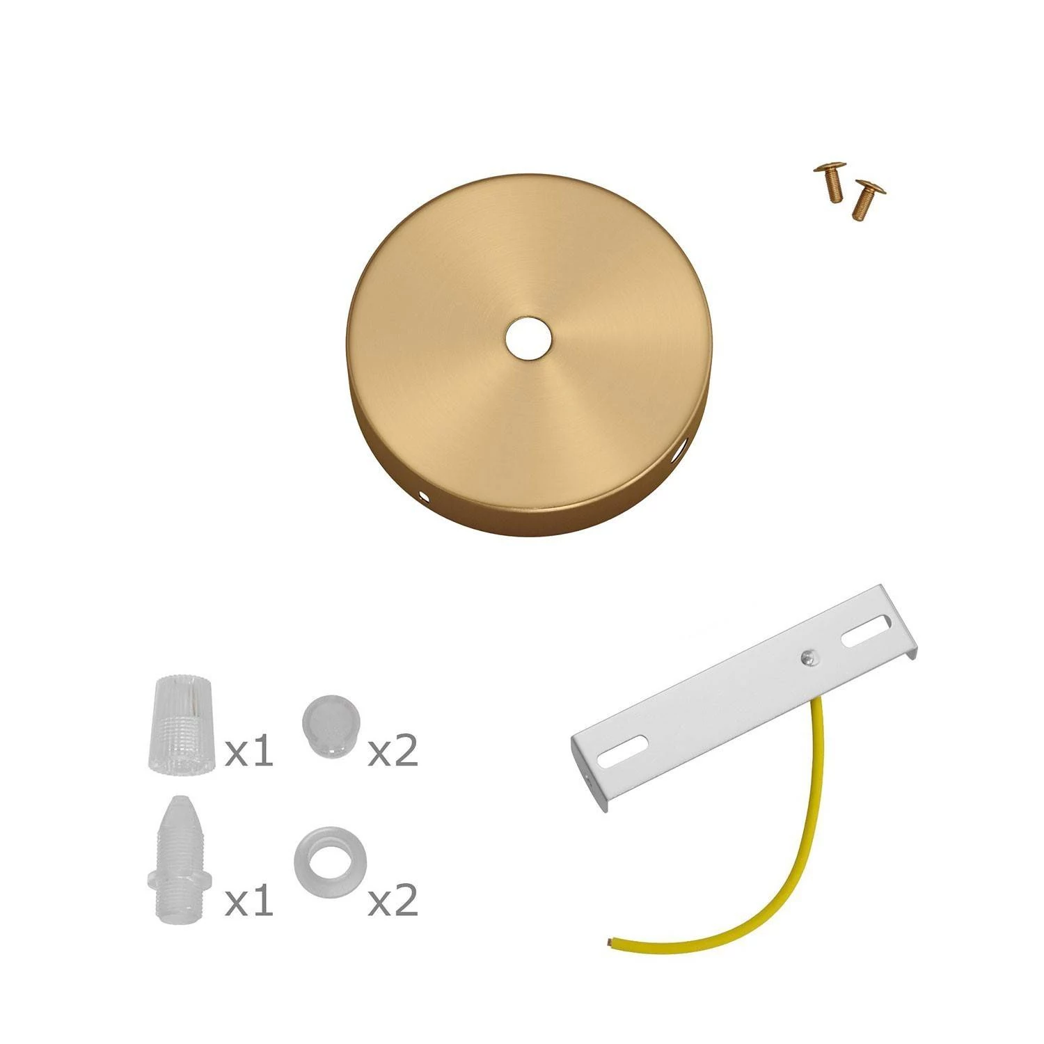 Kit mini rosetón de metal con 1 agujero central y 2 laterales