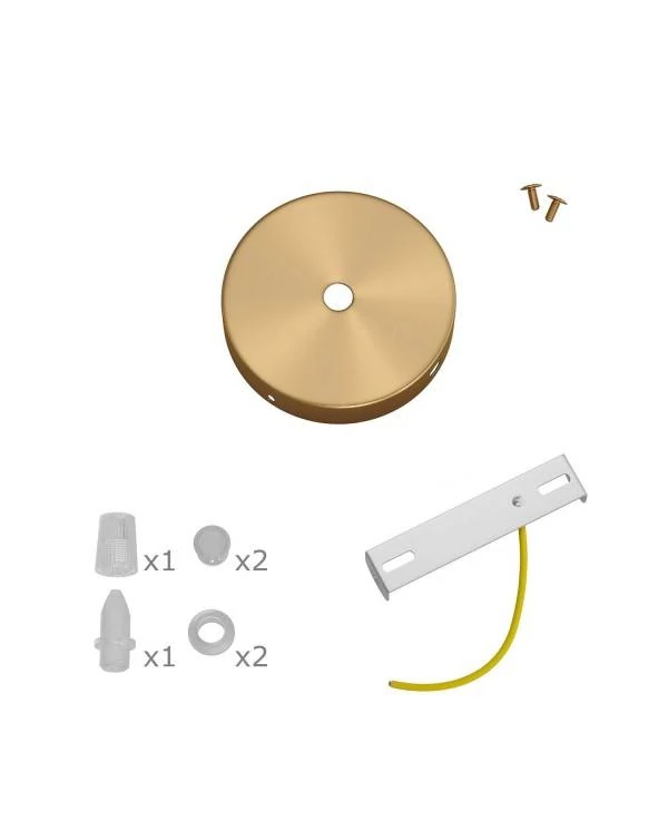 Kit mini rosetón de metal con 1 agujero central y 2 laterales