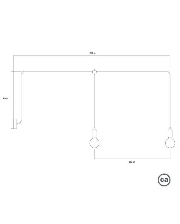 Lámpara de exterior de 2 luces con rosetón - F-Snake
