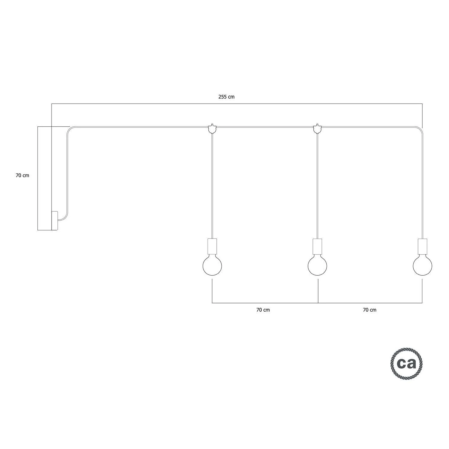 Lámpara de exterior de 3 luces con rosetón  - E-Snake