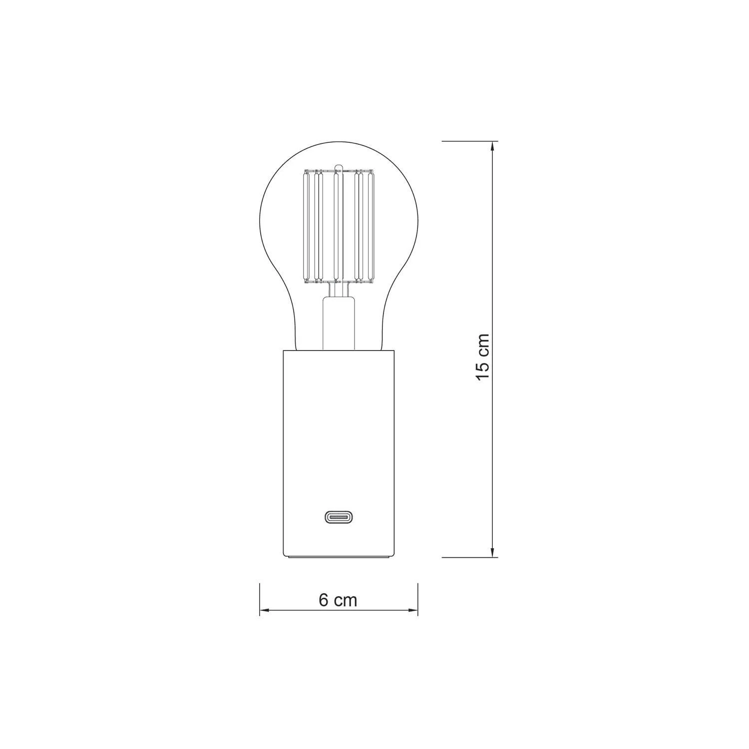 SI! Lámpara de mesa 5V con bombilla A60