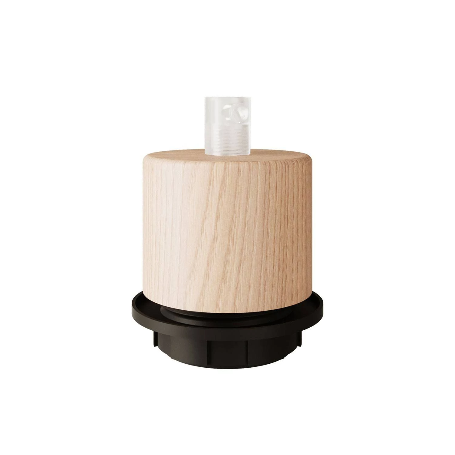 Portalámparas cilíndrico de madera E27 para pantalla