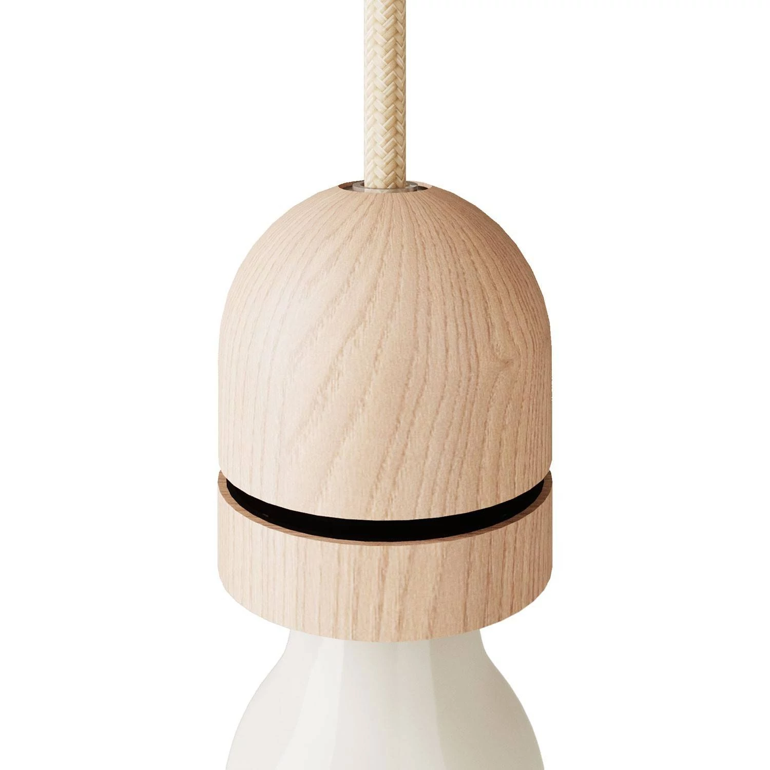 Portalámparas E27 de madera roscado para pantalla