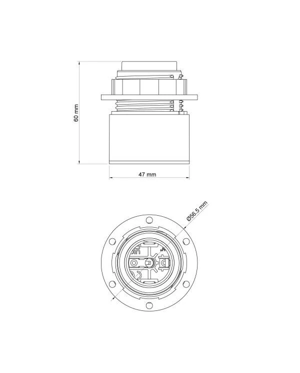 Portalámpara E27 para pantalla de pared o techo IP44
