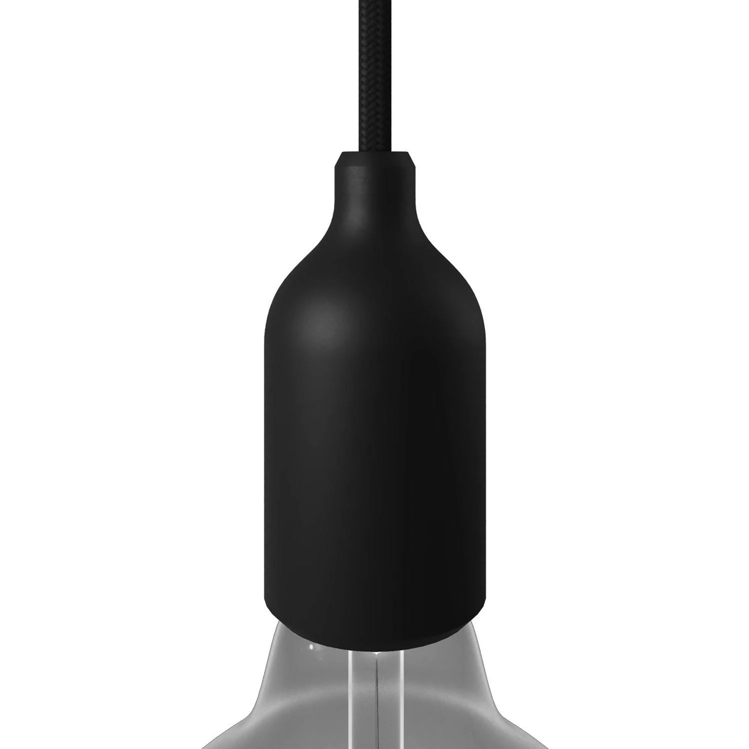Portalámparas E27 de silicona con cable oculto