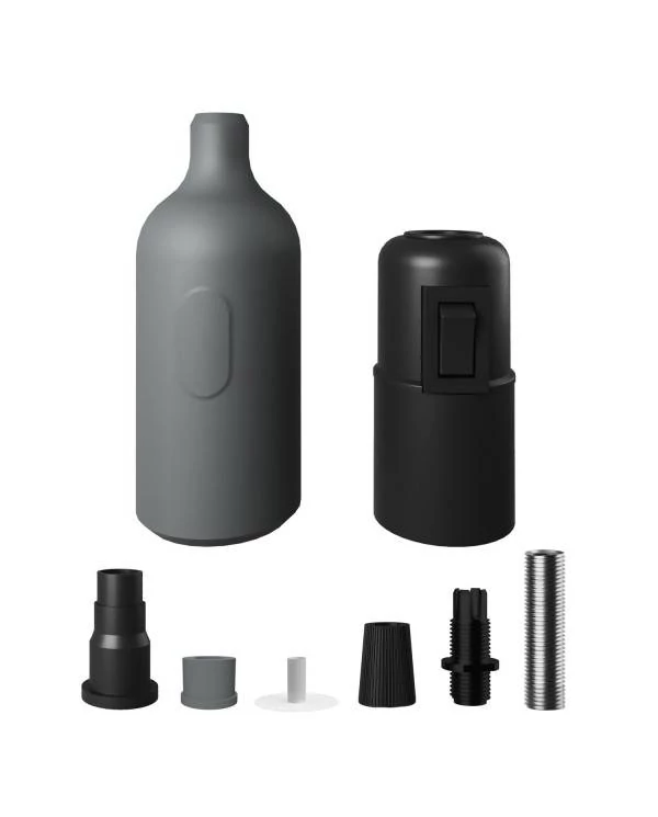 Portalámparas E27 de silicona con interruptor