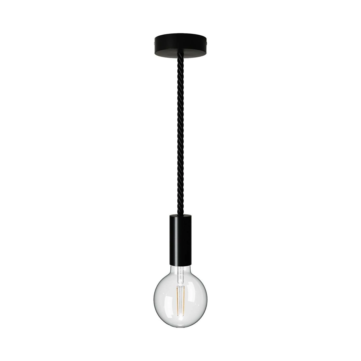 Lámpara de madera moderna con cordón náutico XL