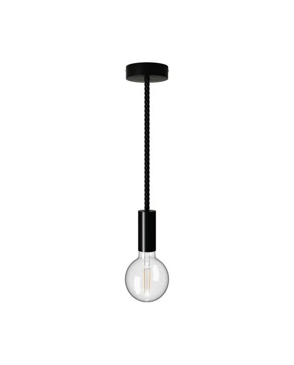 Lámpara de madera moderna con cordón náutico XL