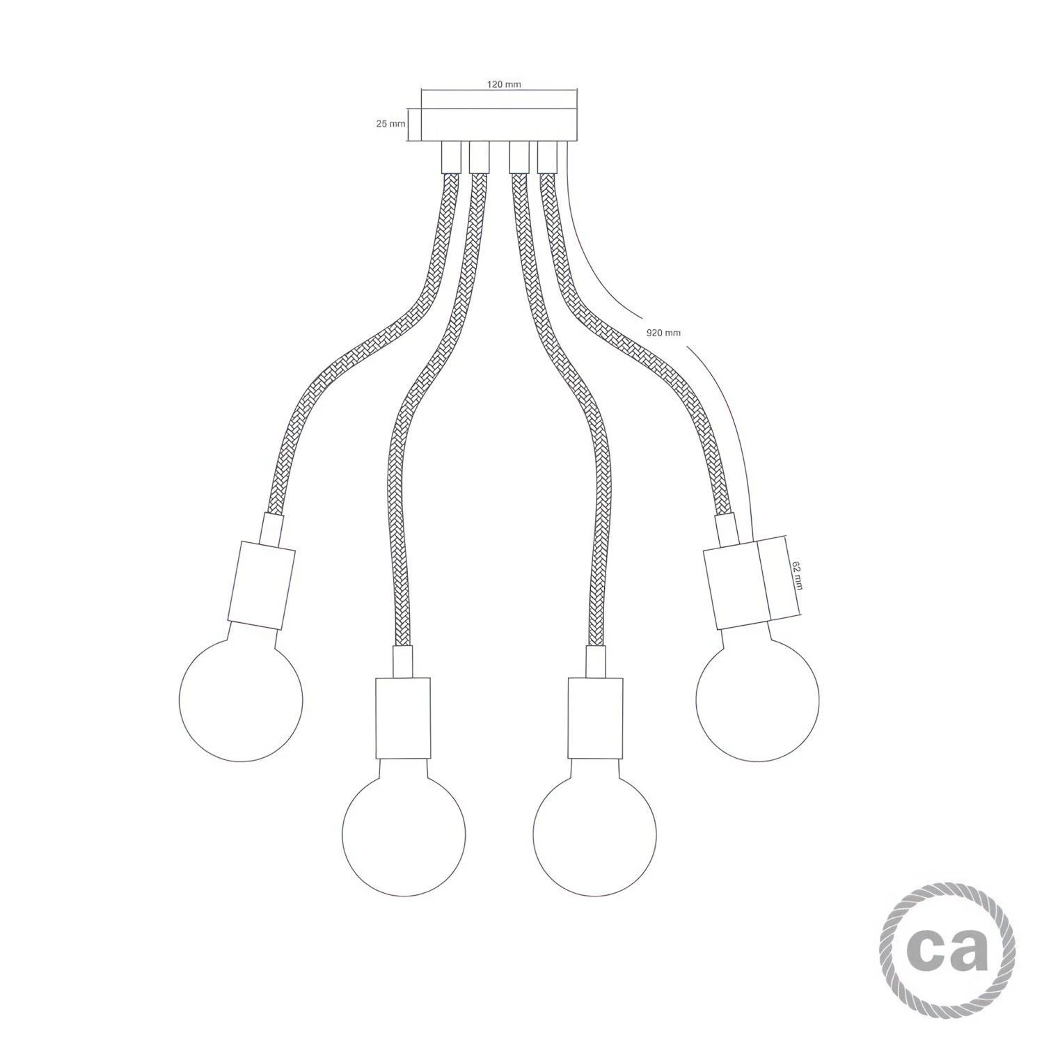 Flex 90 cm. lámpara de techo articulada de luz difusa LED G95