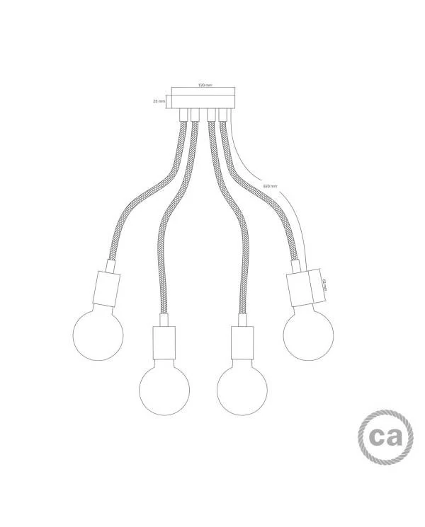 Flex 90 cm. lámpara de techo articulada de luz difusa LED G95