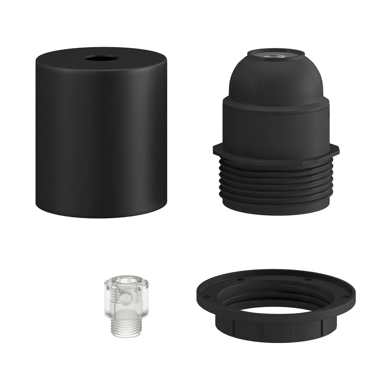 Kit portalámparas E27 semi-roscado con abrazadera de cable oculta