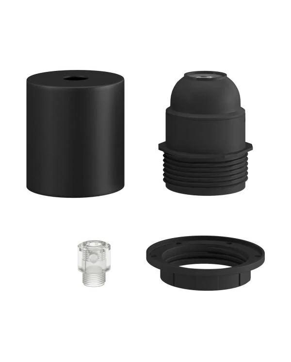 Kit portalámparas E27 semi-roscado con abrazadera de cable oculta