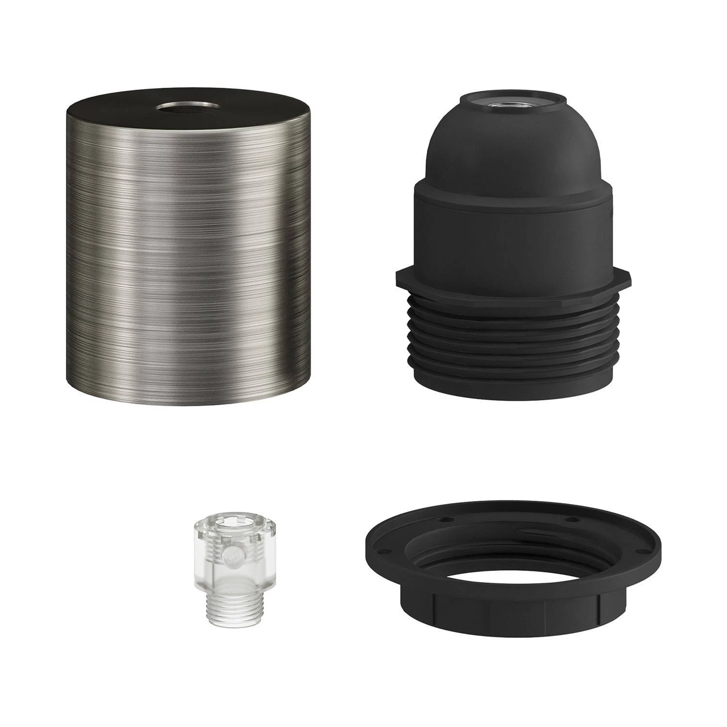 Kit portalámparas E27 semi-roscado con abrazadera de cable oculta