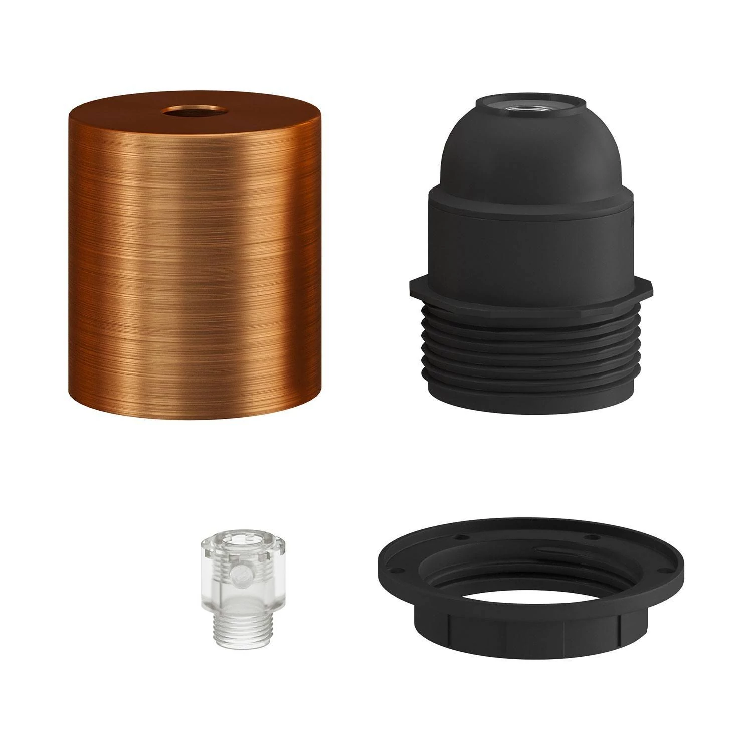 Kit portalámparas E27 semi-roscado con abrazadera de cable oculta