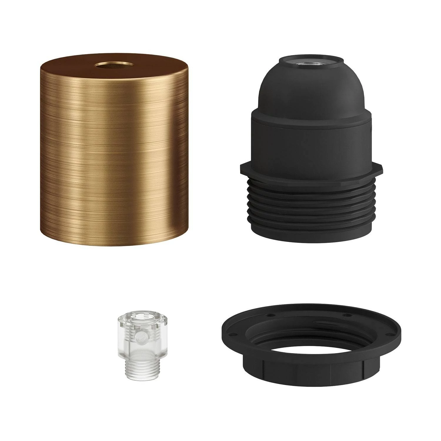 Kit portalámparas E27 semi-roscado con abrazadera de cable oculta