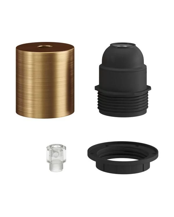 Kit portalámparas E27 semi-roscado con abrazadera de cable oculta