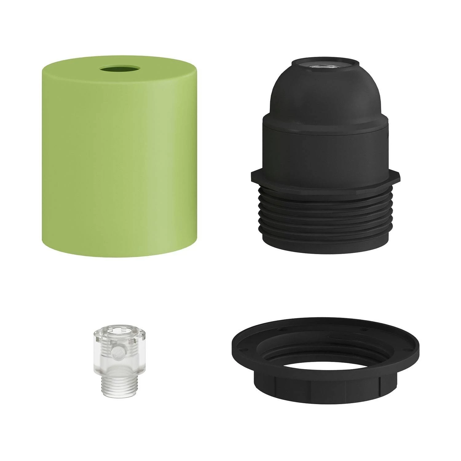 Kit portalámparas E27 semi-roscado con abrazadera de cable oculta
