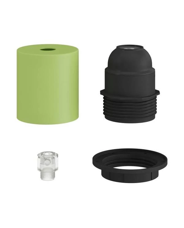 Kit portalámparas E27 semi-roscado con abrazadera de cable oculta