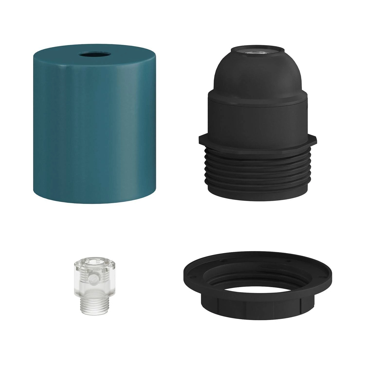 Kit portalámparas E27 semi-roscado con abrazadera de cable oculta