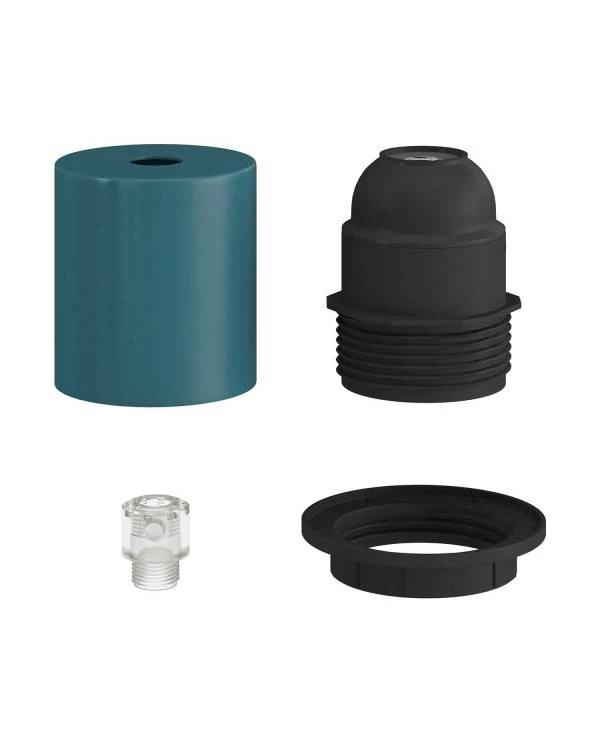 Kit portalámparas E27 semi-roscado con abrazadera de cable oculta