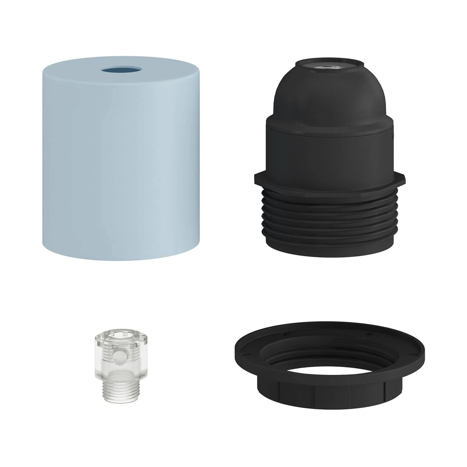 Kit portalámparas E27 semi-roscado con abrazadera de cable oculta