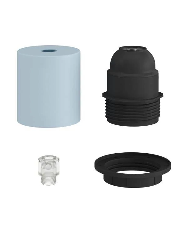 Kit portalámparas E27 semi-roscado con abrazadera de cable oculta