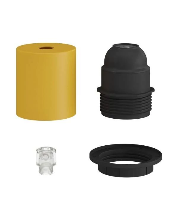 Kit portalámparas E27 semi-roscado con abrazadera de cable oculta