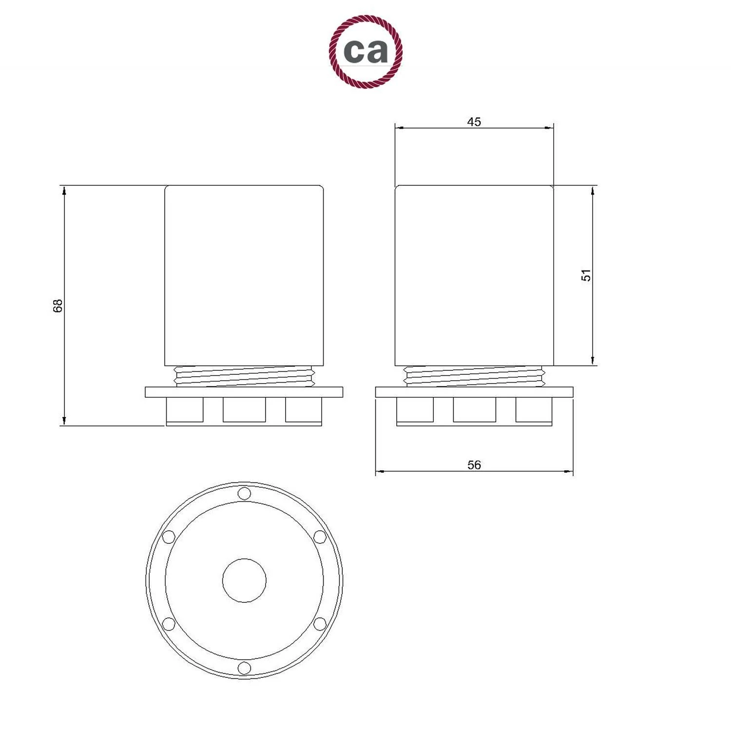 Kit portalámparas E27 semi-roscado con abrazadera de cable oculta