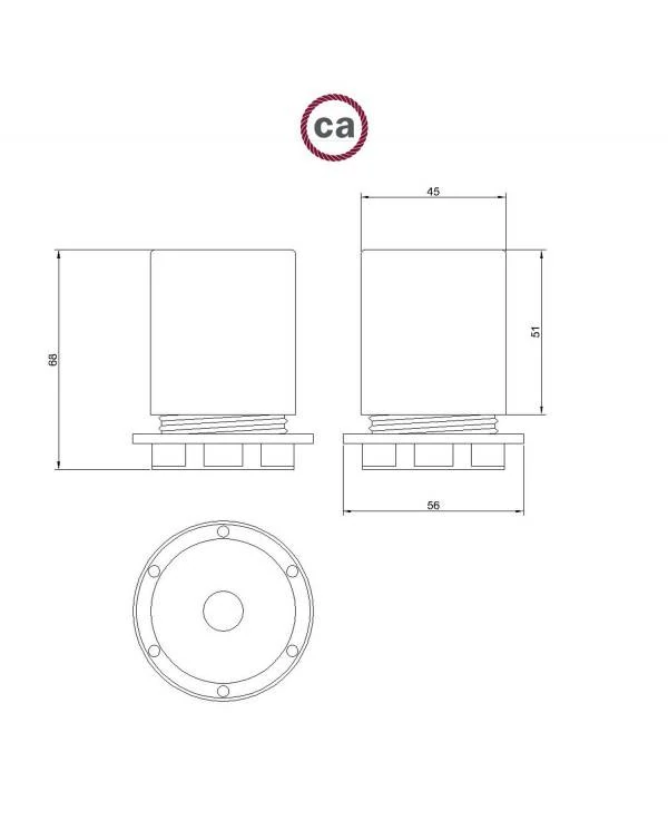 Kit portalámparas E27 semi-roscado con abrazadera de cable oculta