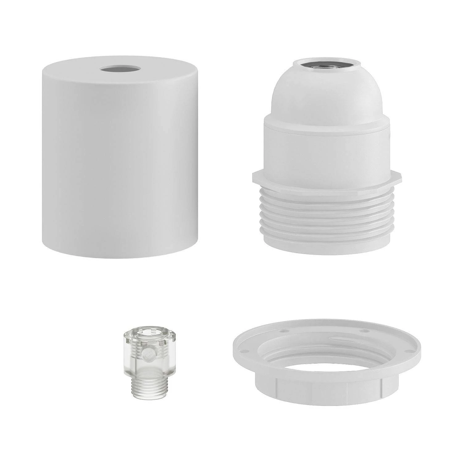 Kit portalámparas E27 semi-roscado con abrazadera de cable oculta
