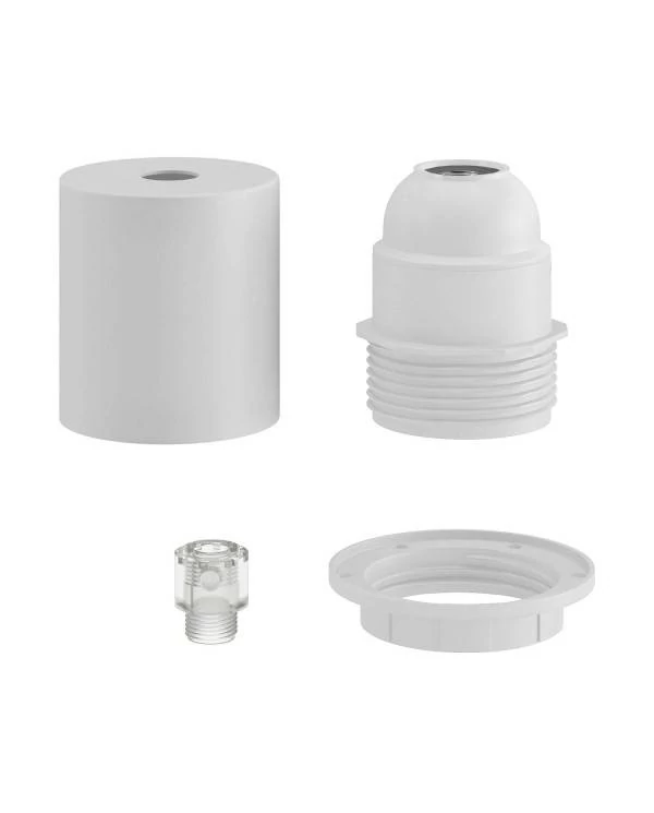Kit portalámparas E27 semi-roscado con abrazadera de cable oculta