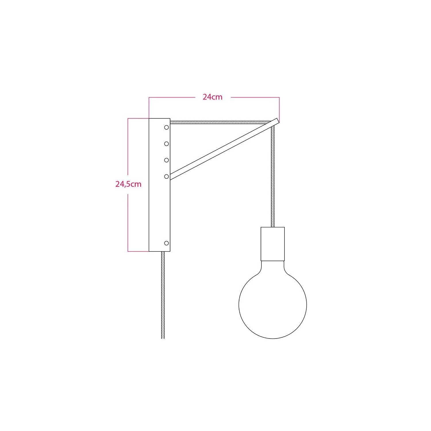 Aplique de pared de metal con enchufe
