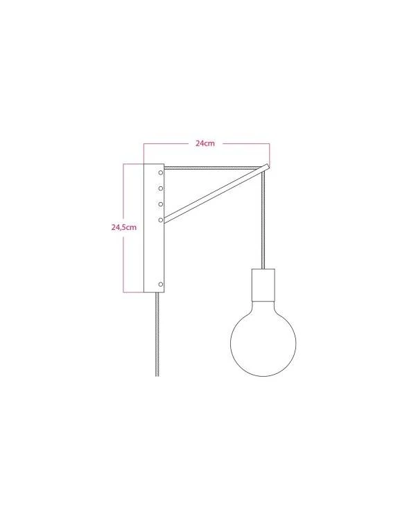 Aplique de pared de metal con enchufe