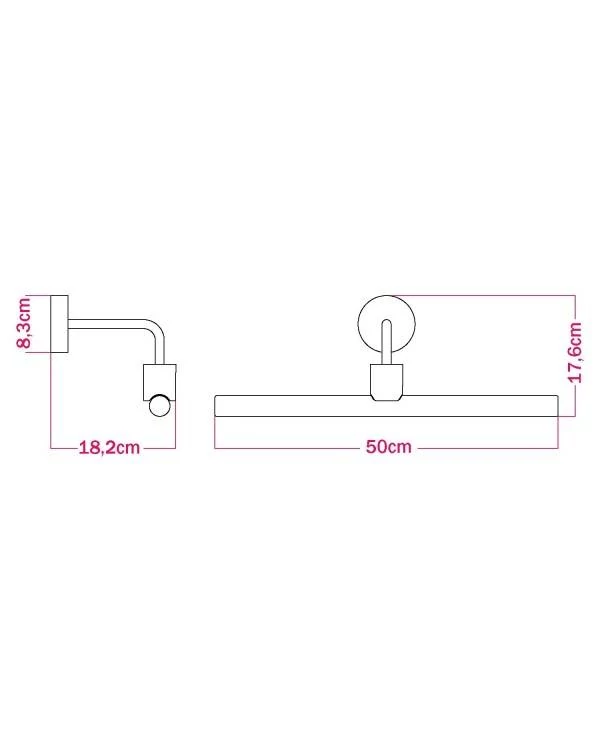 Aplique de metal con extensión curvada