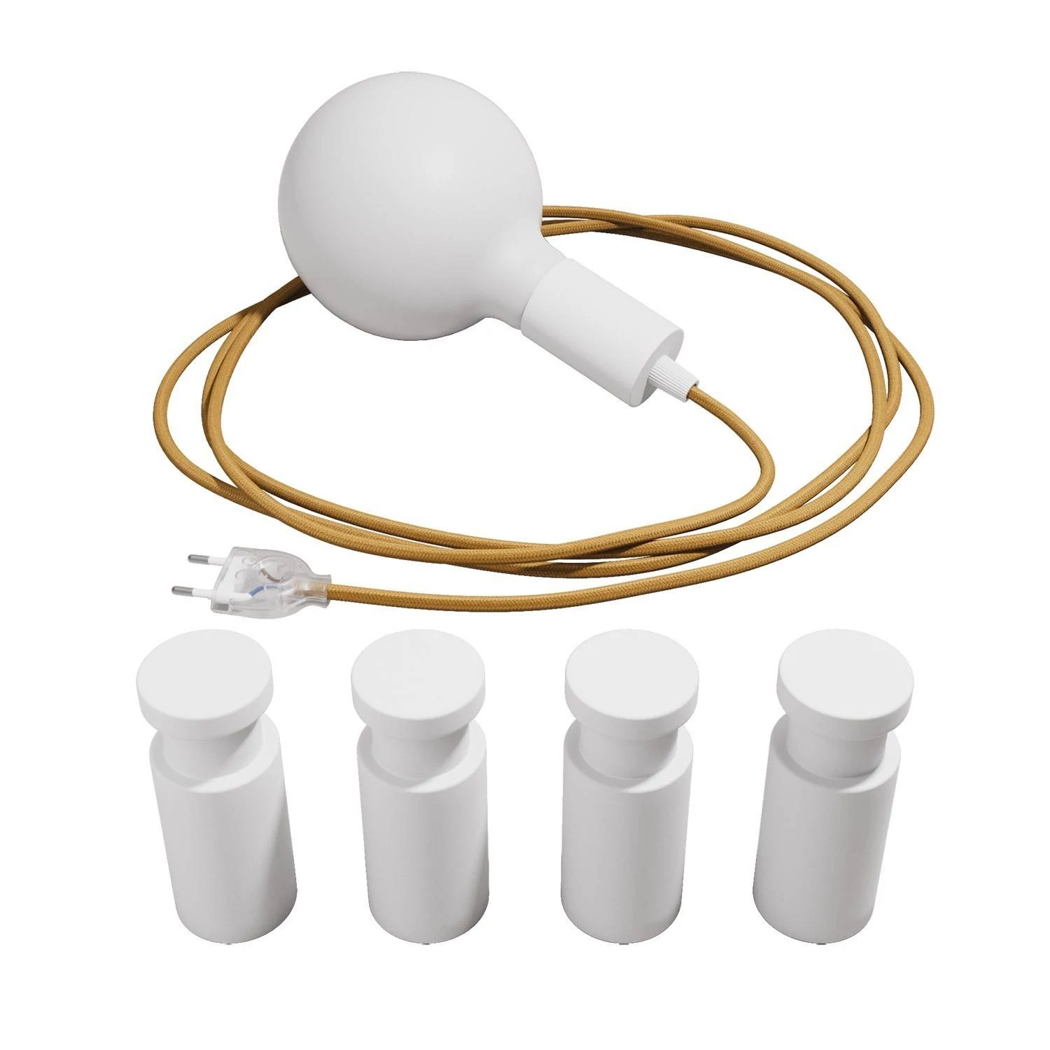 Lámpara portátil con 4 pasacables de madera