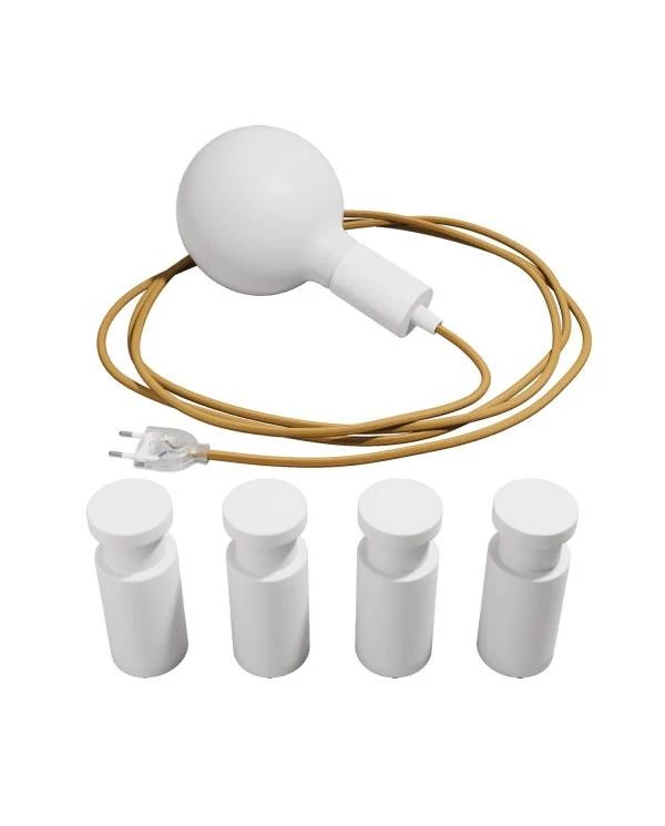 Lámpara portátil con 4 pasacables de madera