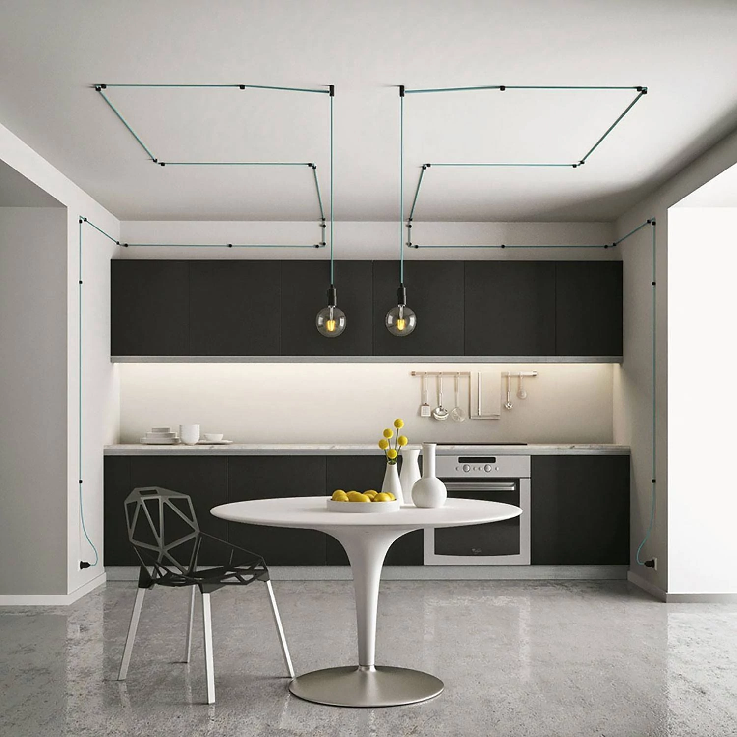 Fijación a pared prensaestopas universal para cable textil