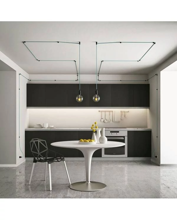 Fijación a pared prensaestopas universal para cable textil
